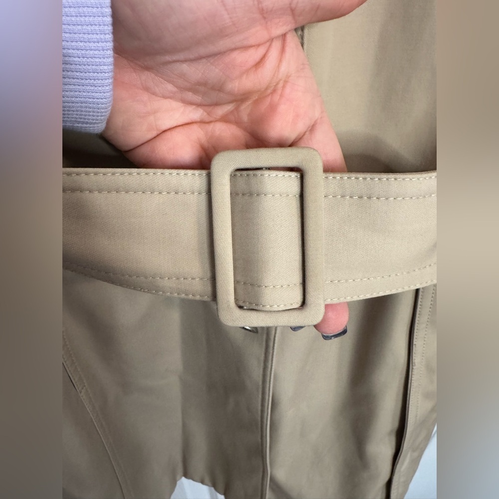 Vintage trench coat Women's size 10 cream buckle - Picture 5 of 7